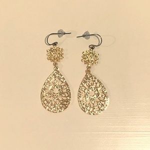 World Market Golden Dangle Earrings - NWOT